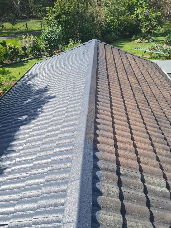 The dangers of DIY pressure washing - before and after cleaned roof