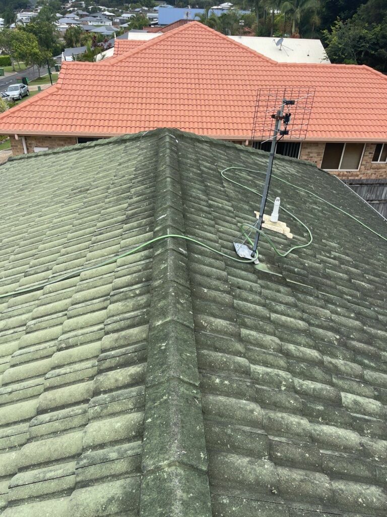 roof restoration Sunshine Coast - dirty roof