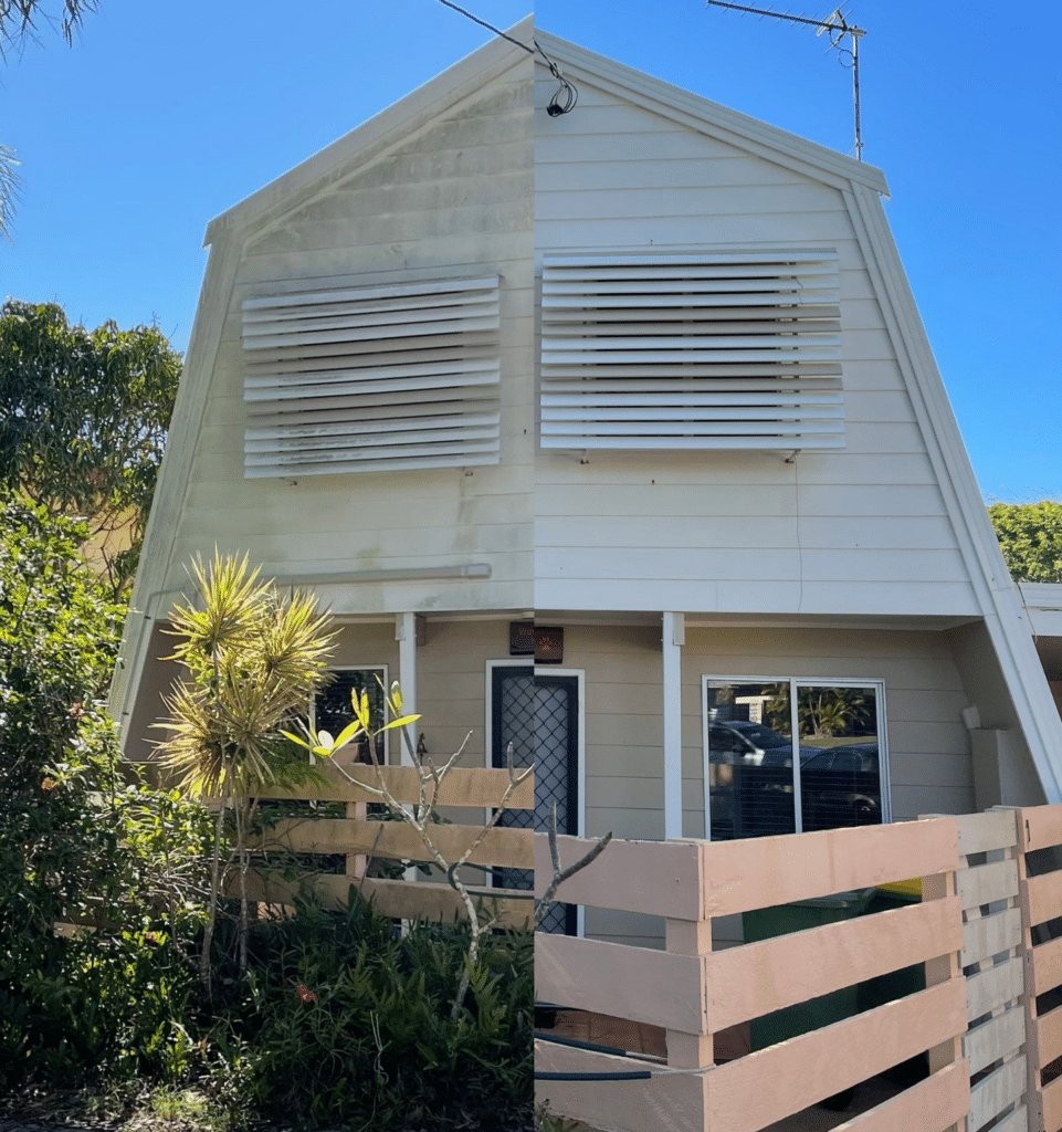 Is It Safe to Pressure Wash Vinyl Siding? s - before and after clean