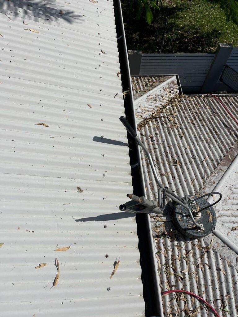 roof painting - soft wash metal roof