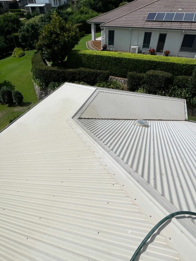 roof painting - white clean and repainted roof