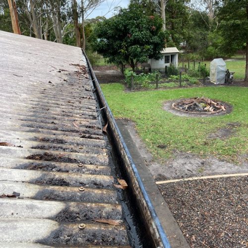 roof cleaning Brisbane - dirty gutter