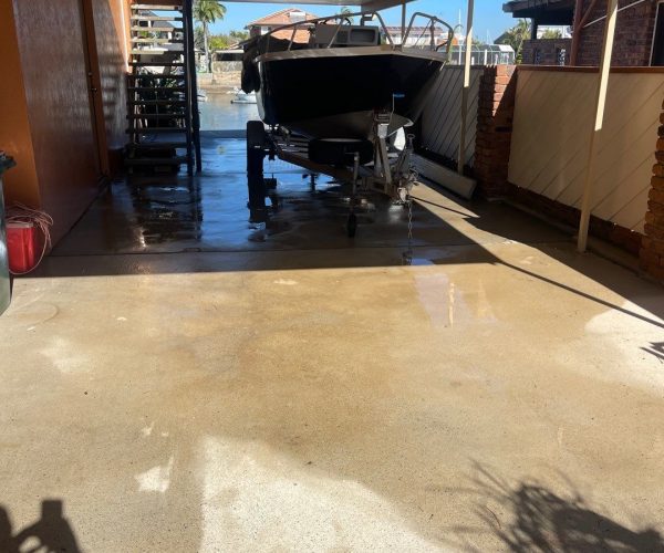 Boat Ramp cleaning - clean flooring in a boat storage space