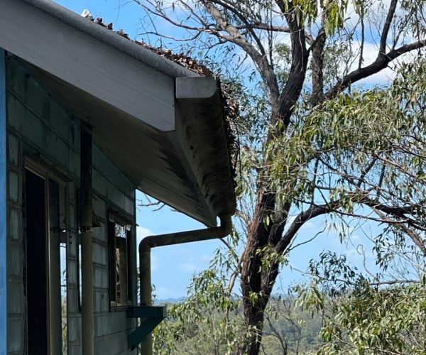 our work - residential gutter clean - gutters from below