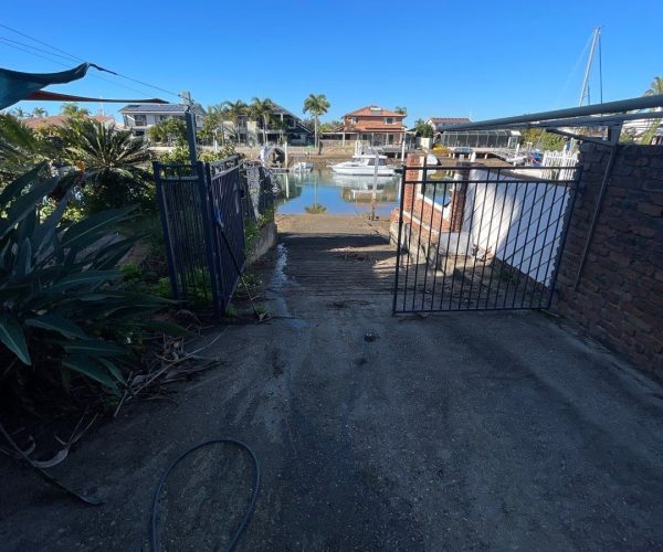 Boat Ramp cleaning - boat ramp in the process of being cleaned