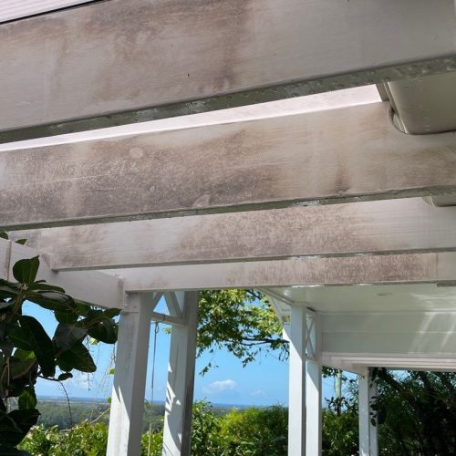 exterior soft washing - dirty roof